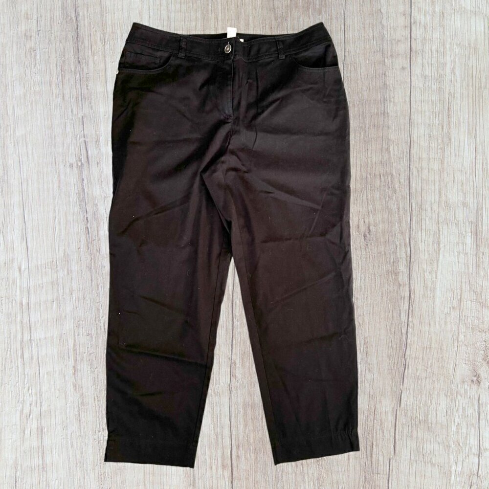 CHICOS Black Lightweight 5 Pocket Stretch Cotton Spandex Pants Size 2 / 12